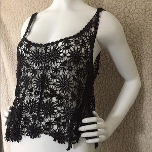 H&M Black See-through Laced Top
